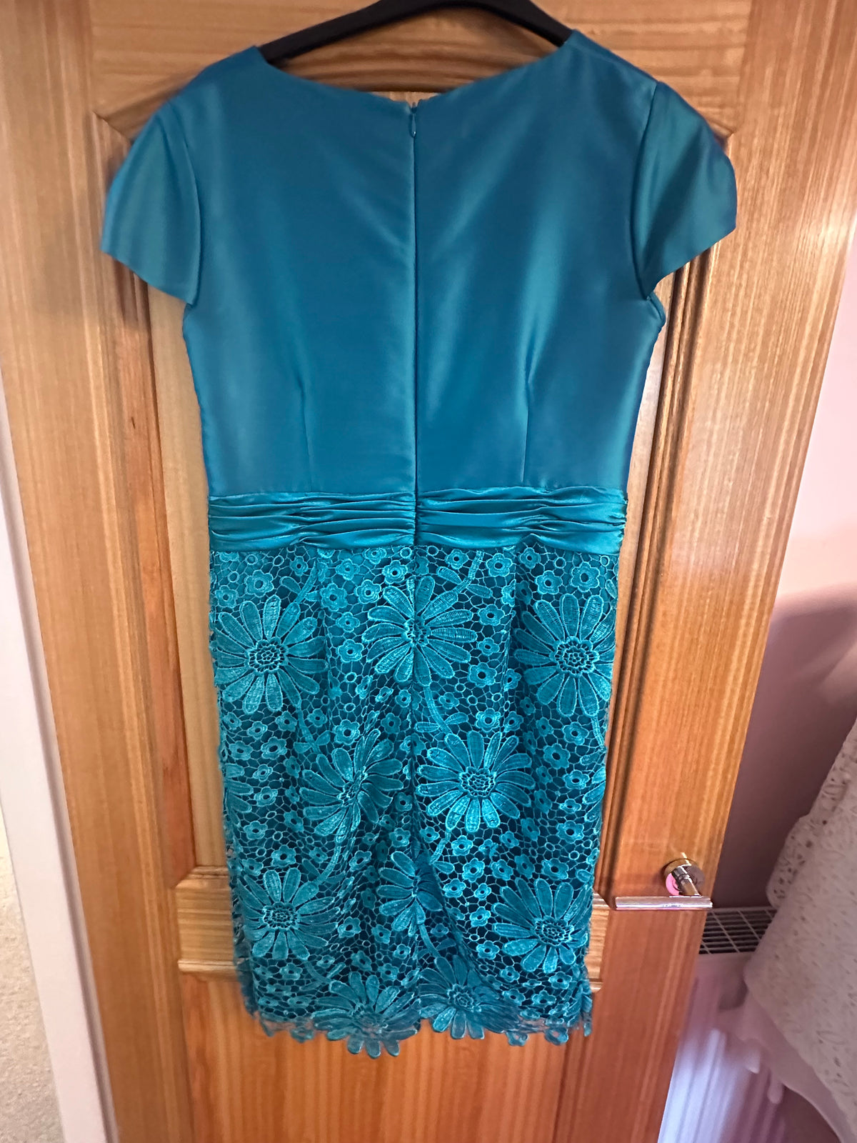 Cabotine teal green lace dress with jacket size 20
