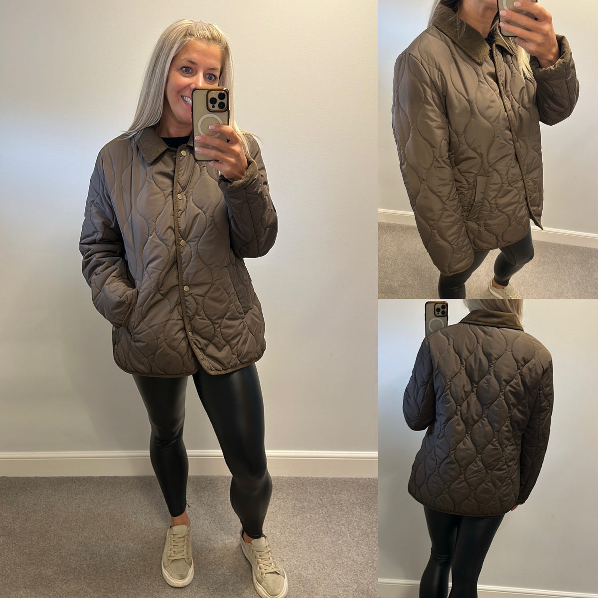 QED brown quilted jacket size M (oversized) would fit upto size 18