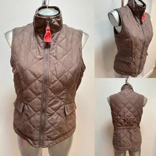Joules brown diamond quilted gilet / body warmer size 8