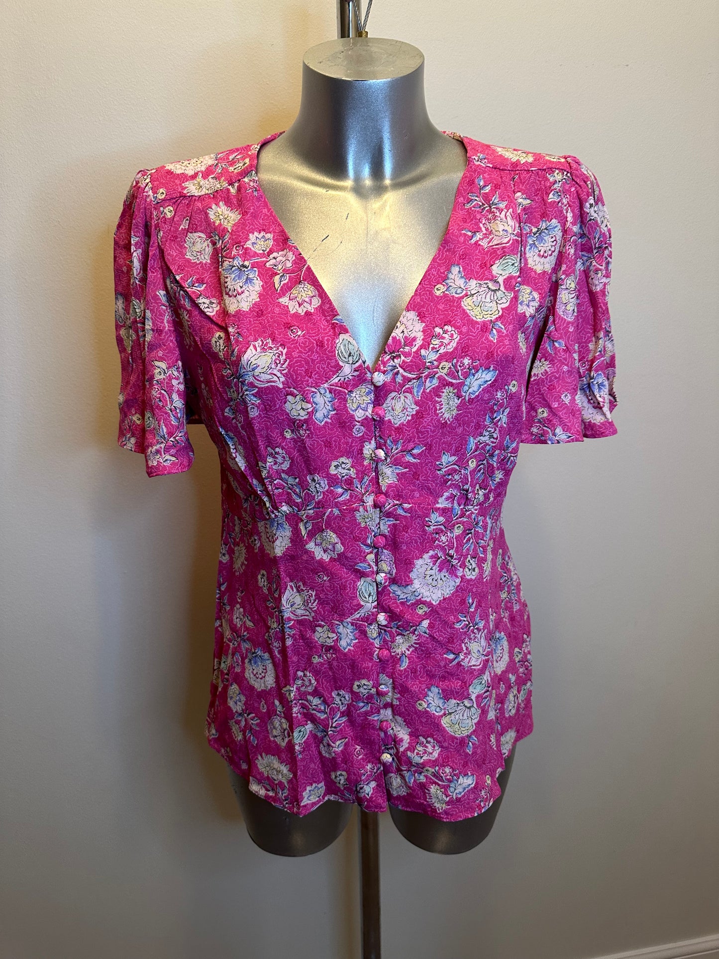 Monsoon pink floral top size 12