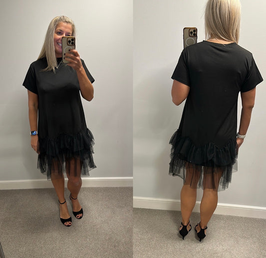 Cameo rose black ruffle dress size 12