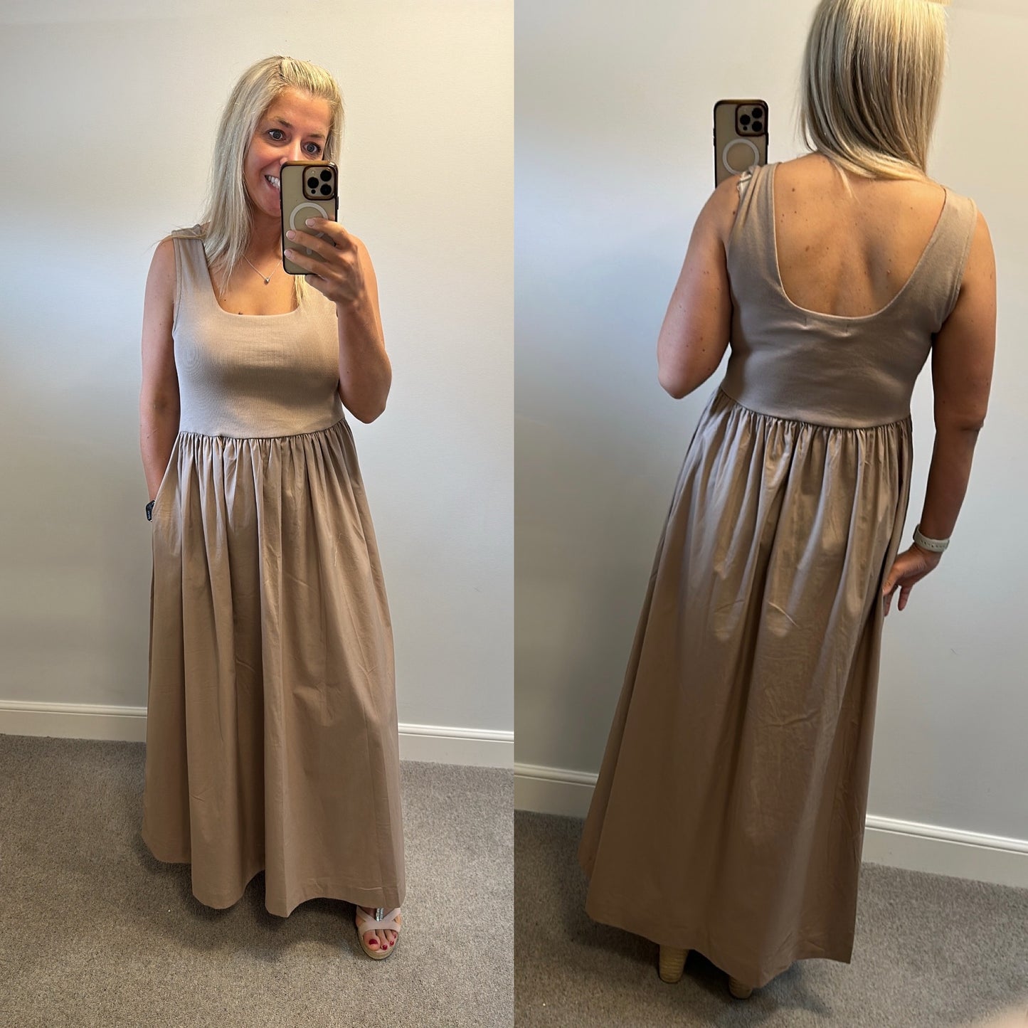 Next beige dress size 16