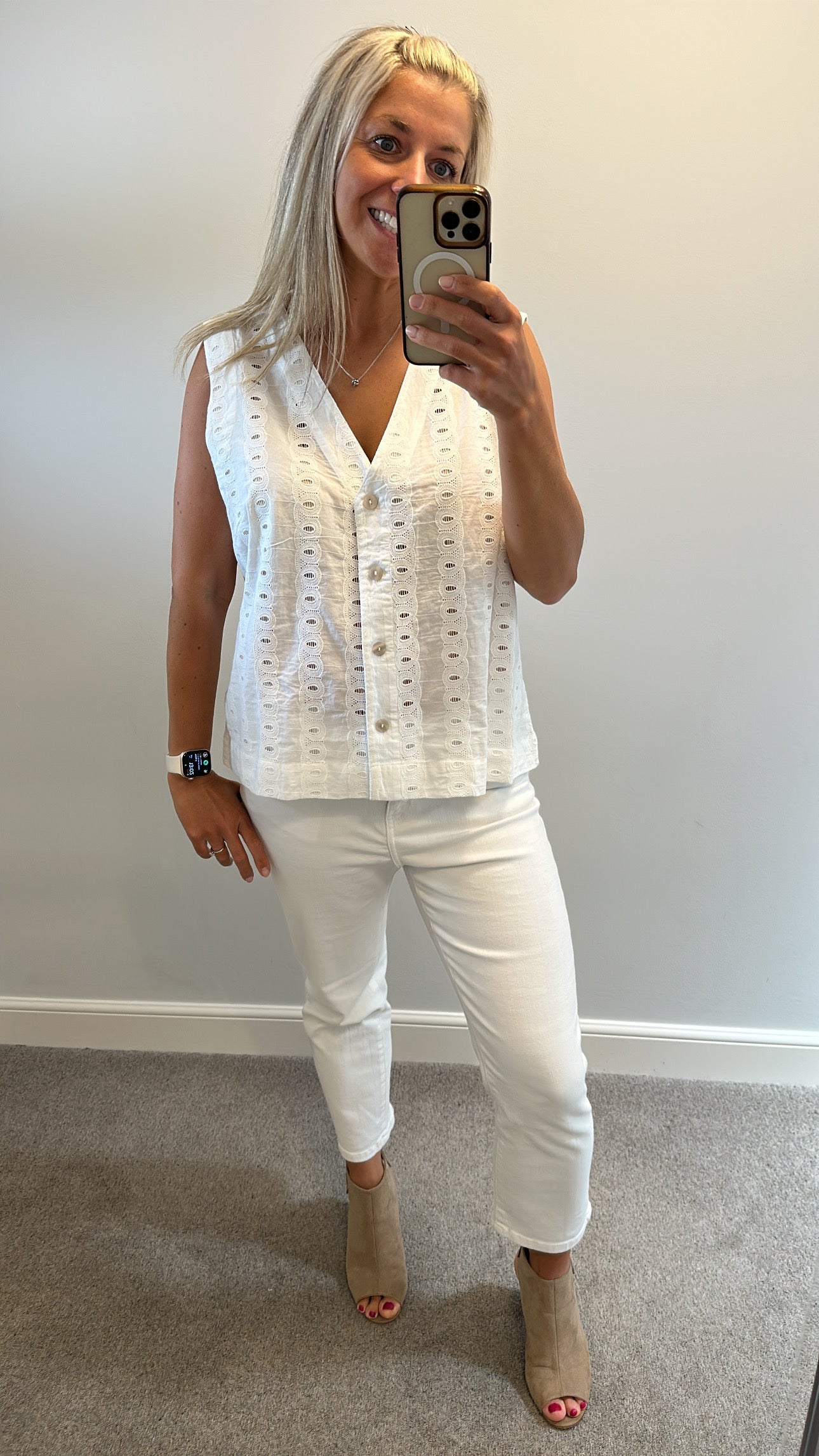 Next white embroidered top size 18