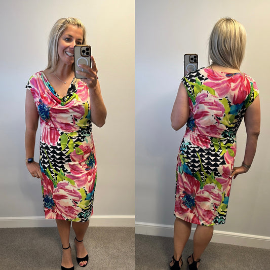 Ronni Nicole pink floral dress size 18