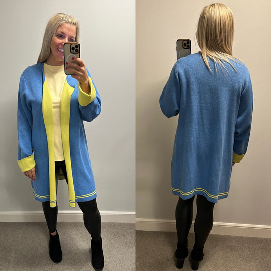 Marble blue and lime green cardigan size 20 brand new with tags RRP £75