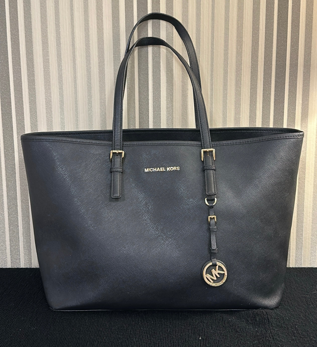 Michael Kors jet black tote bag