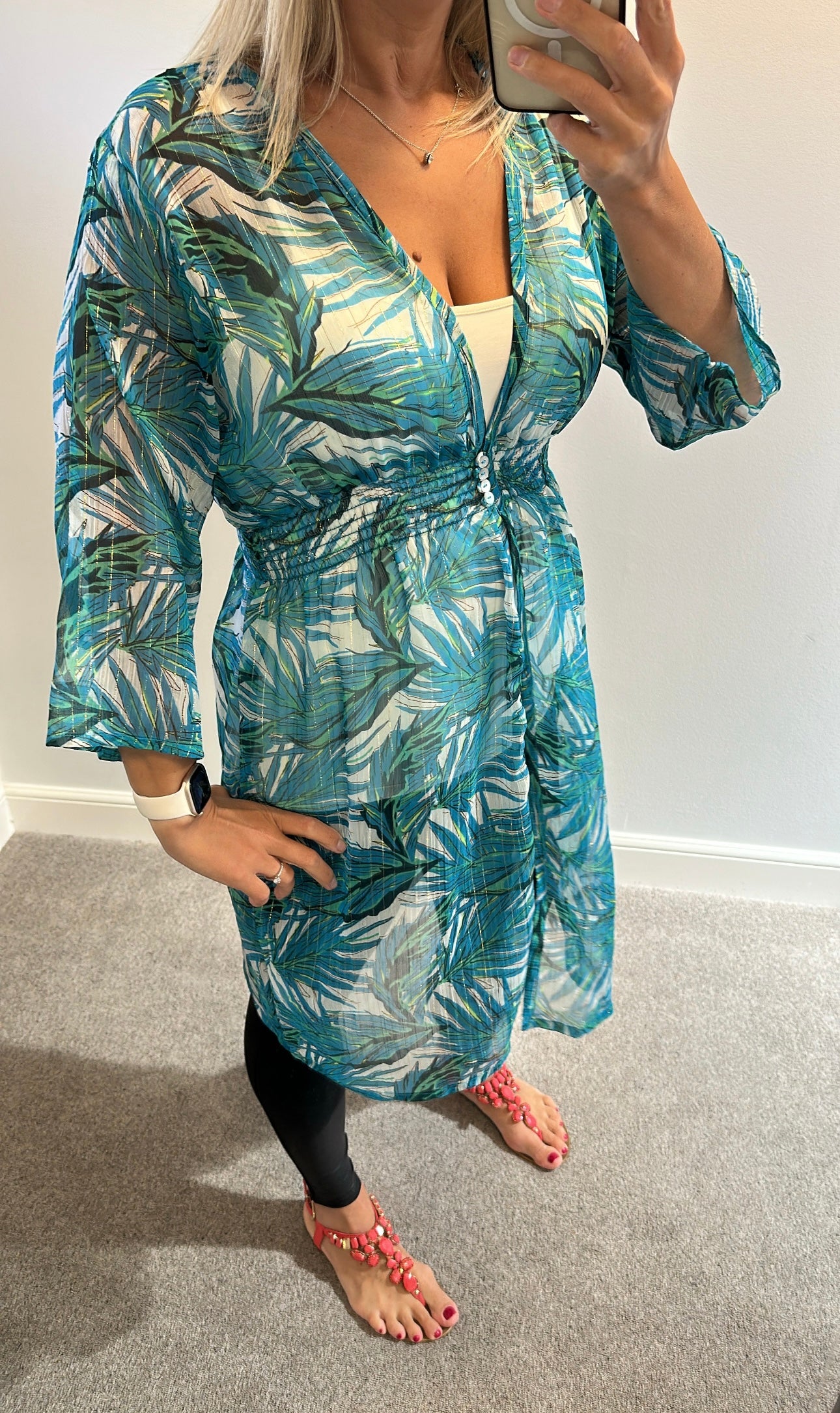 Cruise blue print cover up one size would fit up to size 14