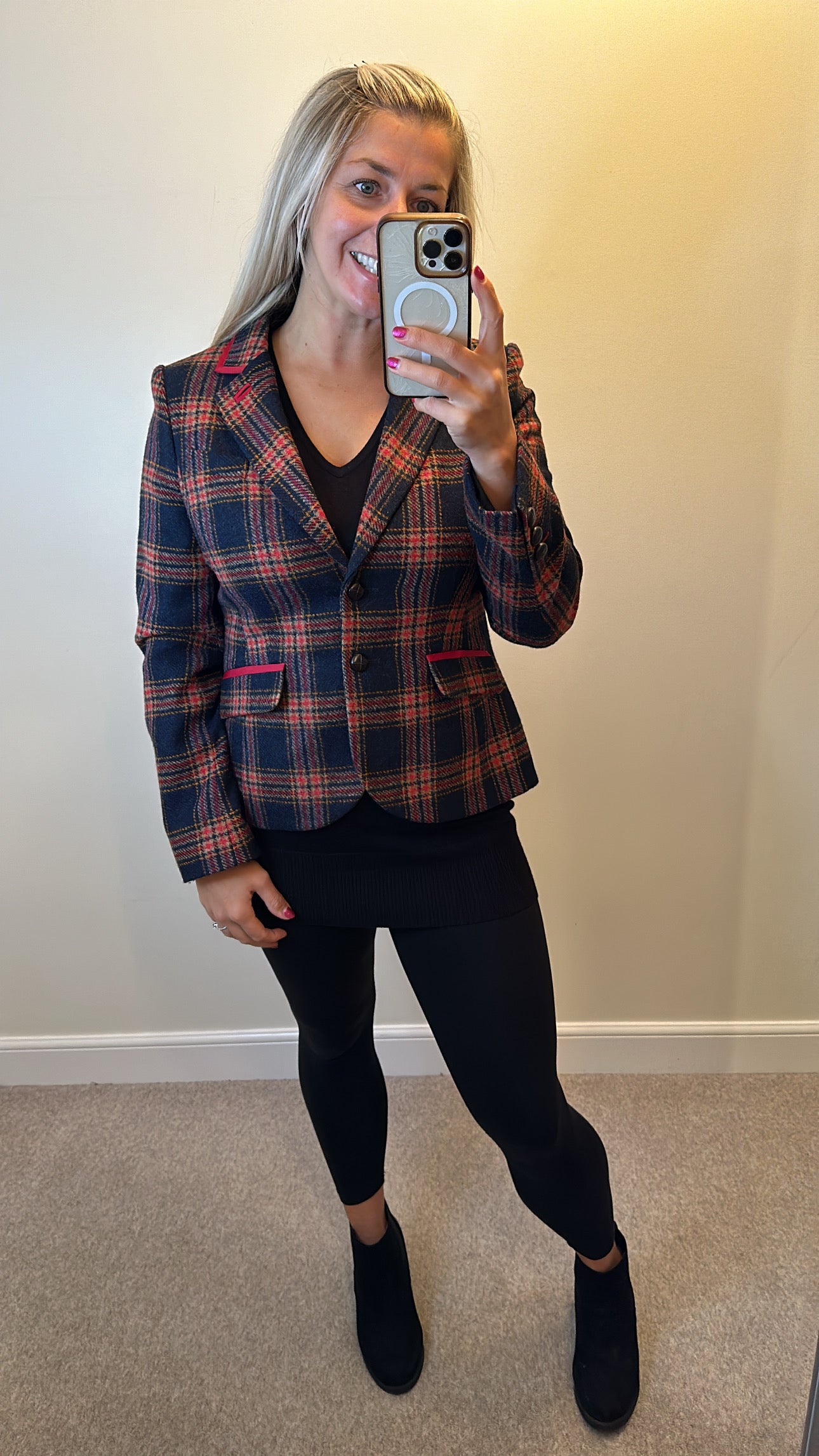 Boden tartan wool blazer size 14