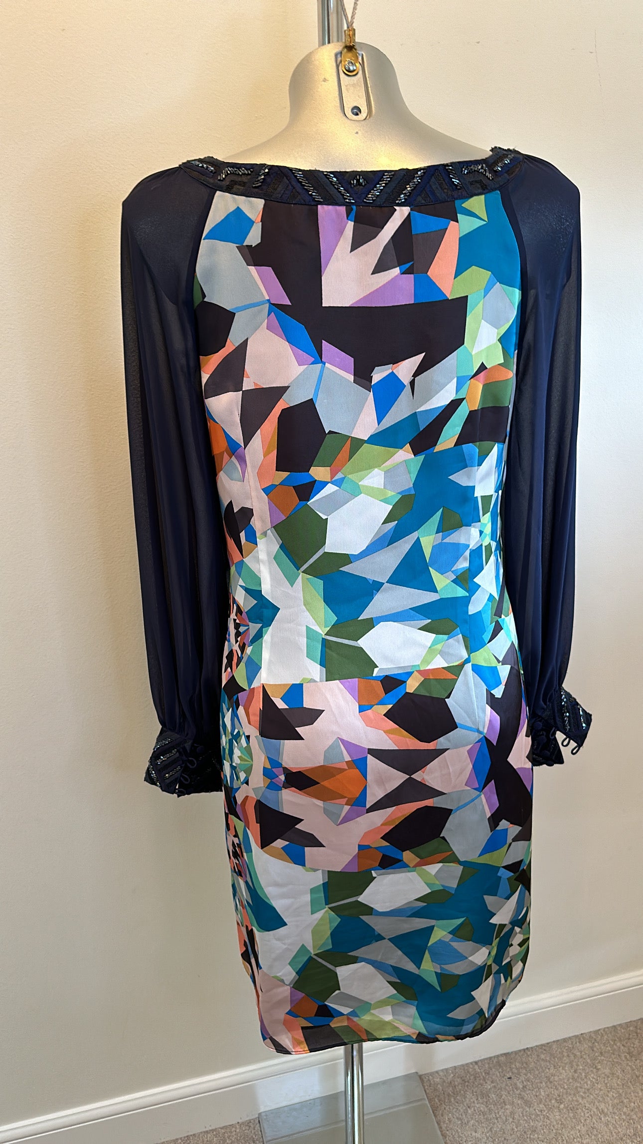 Monsoon multi print dress size 12