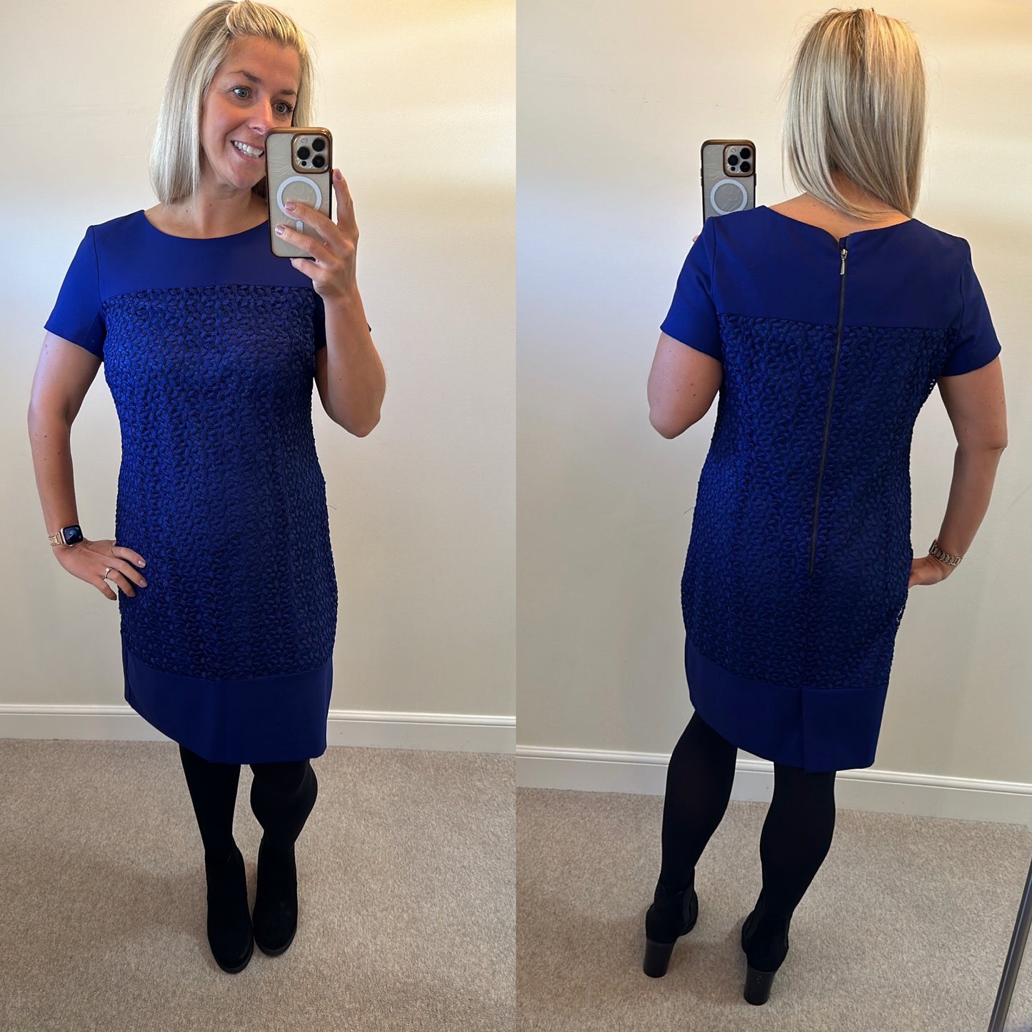 Autograph royal blue lace dress size 16