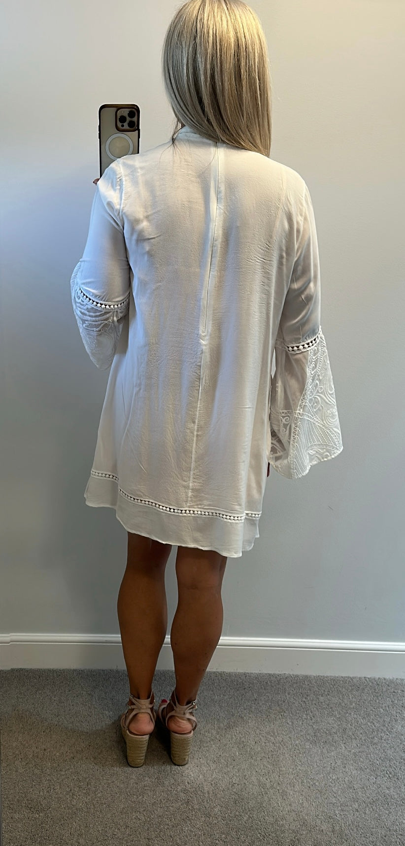 Peace + Chaos white embroidered dress size M/L would fit upto size 14