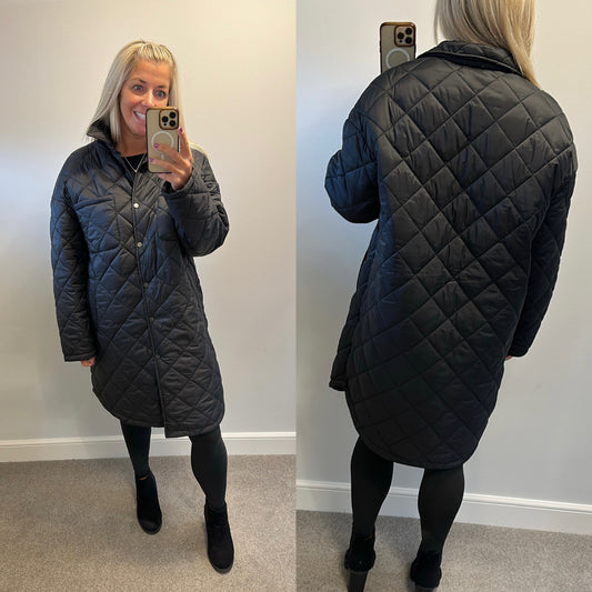 Cissy & co black padded jacket would fit upto size 18