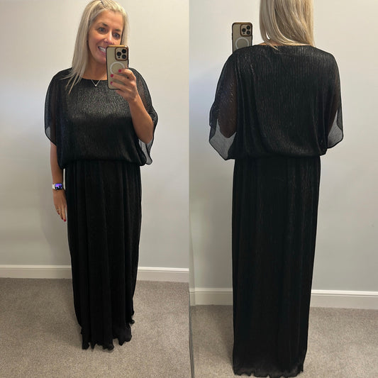 Mela London black and gold shimmer dress size 26 brand new with tags