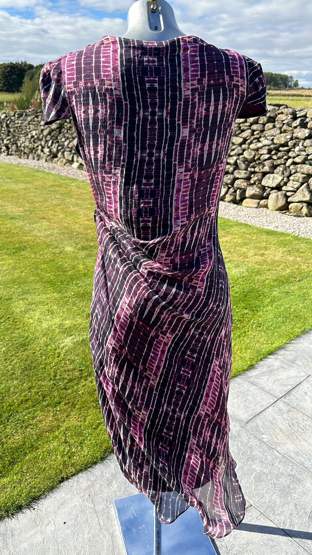 Damsel in a dress purple silk print dress size 10