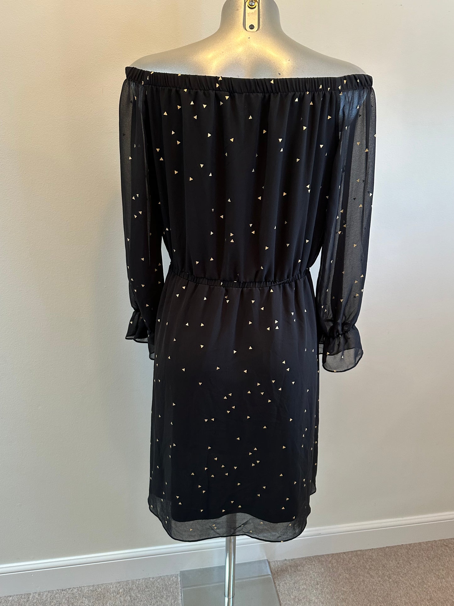 Sosander black and gold off shoulder dress size 12