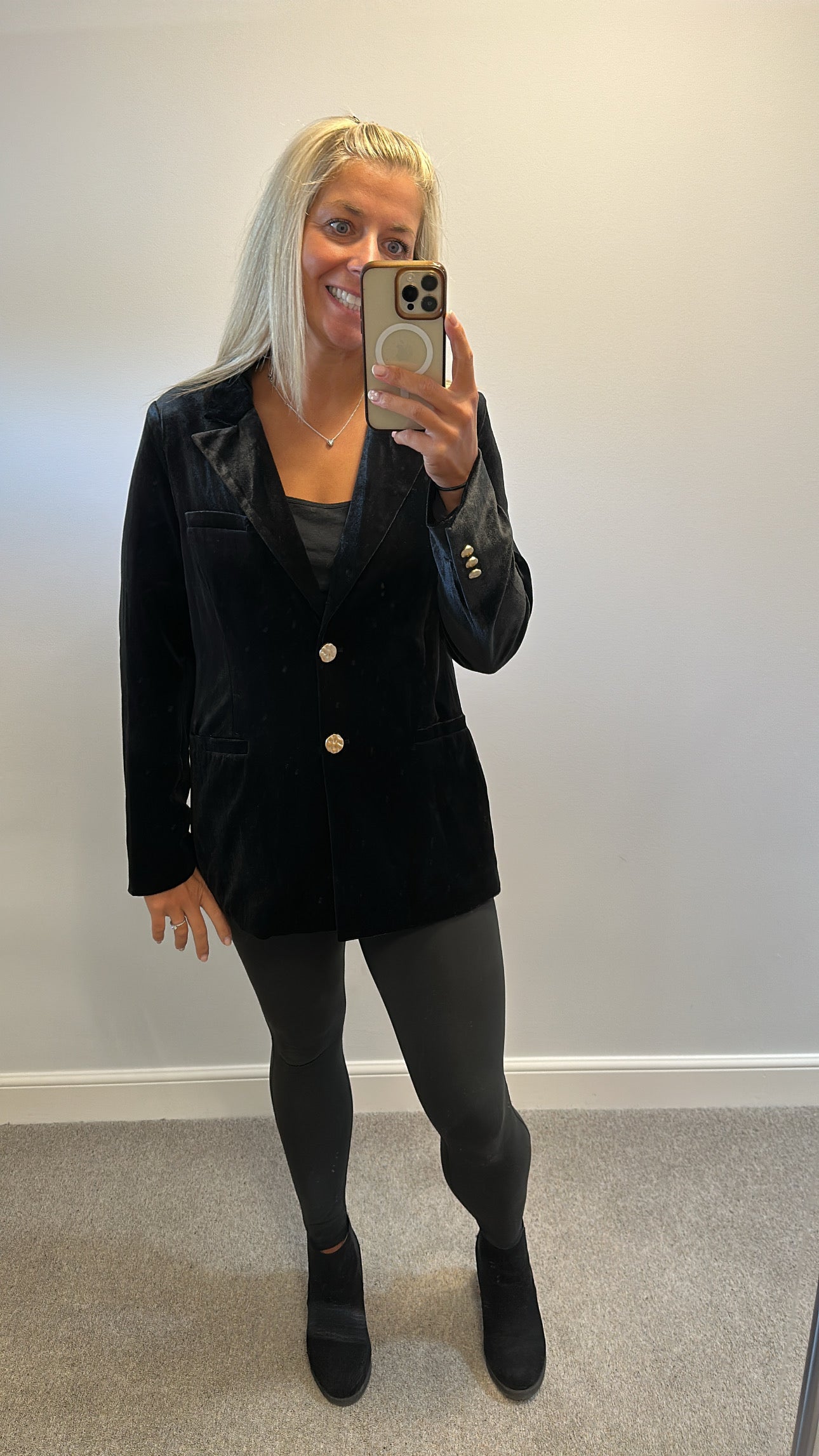 Monsoon black velvet blazer size 14
