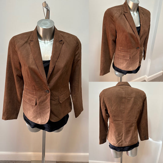 Coldwater creek brown suede style jacket size XS would fit upto size 10