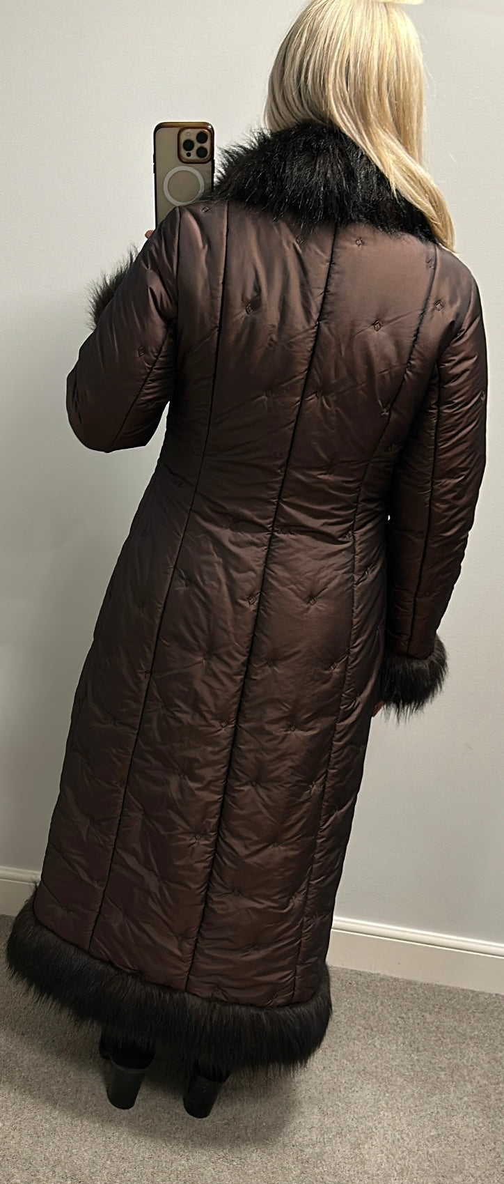 Hennes collection brown faux fur trim jacket size M would fit upto size 12