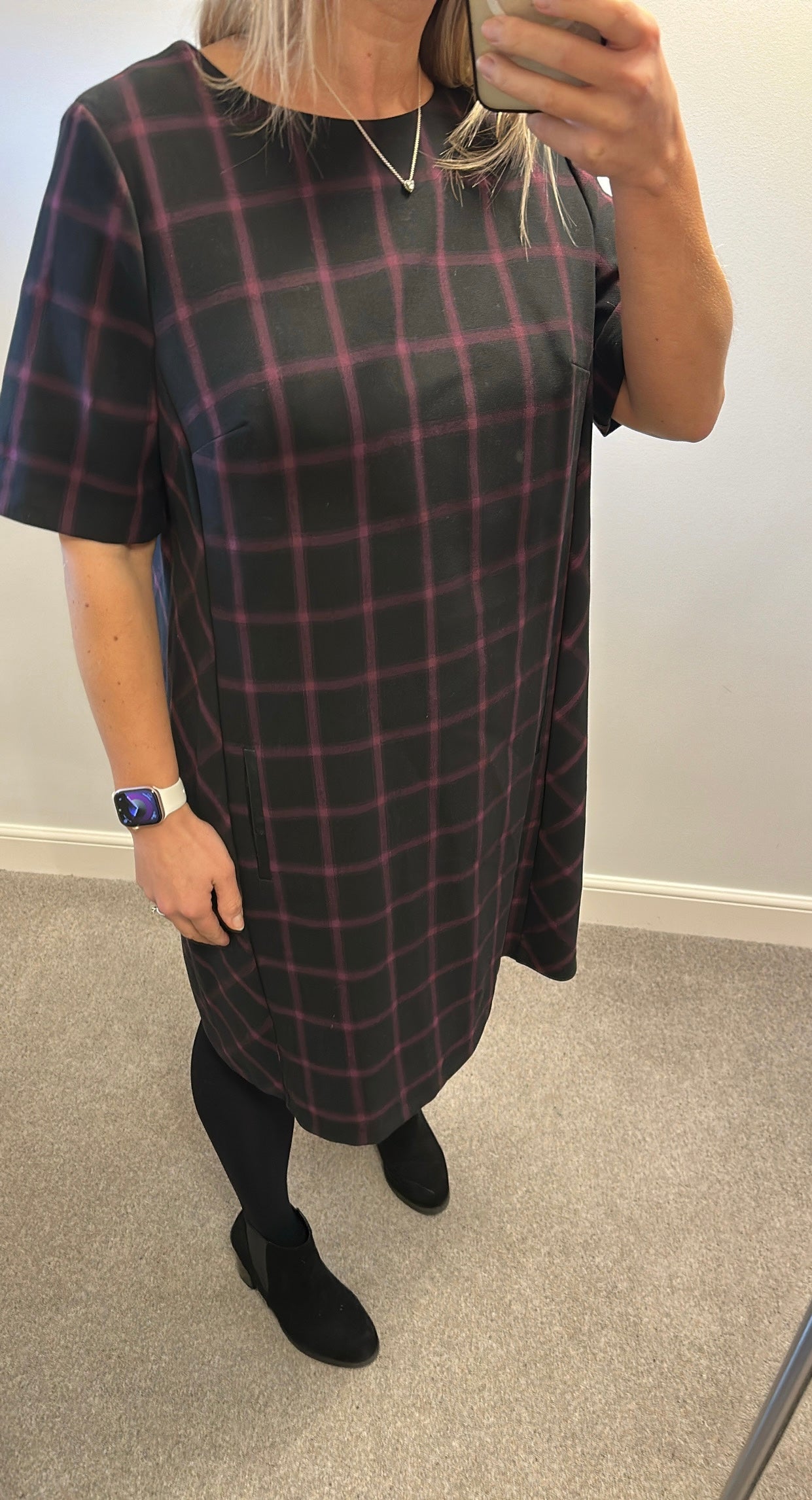 The collection Black and purple checked tartan dress size 18