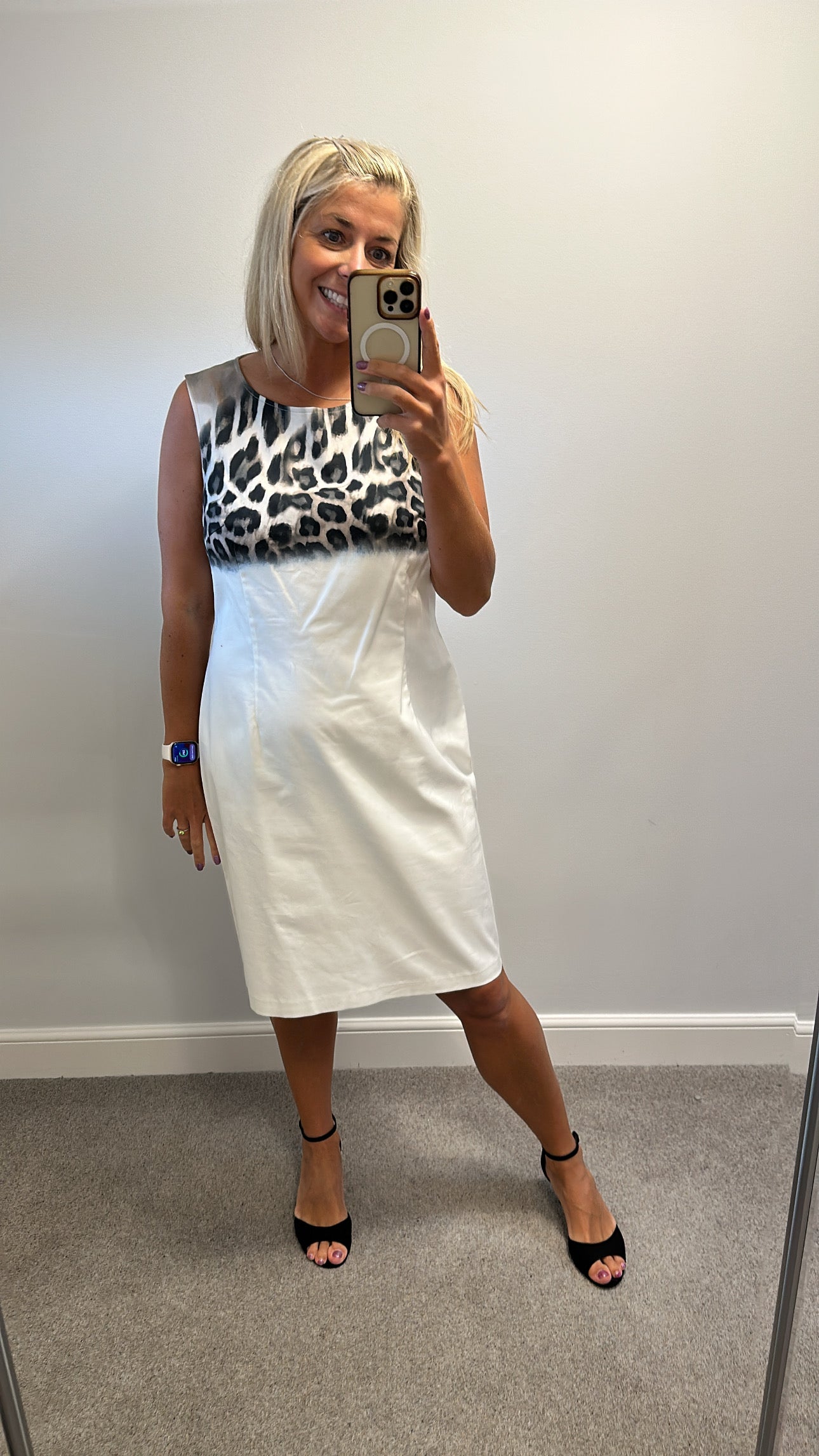 Godske white print dress size 16