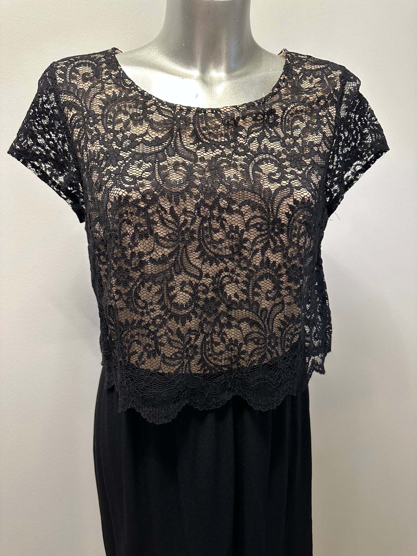 Taifun black / beige lace dress size 12