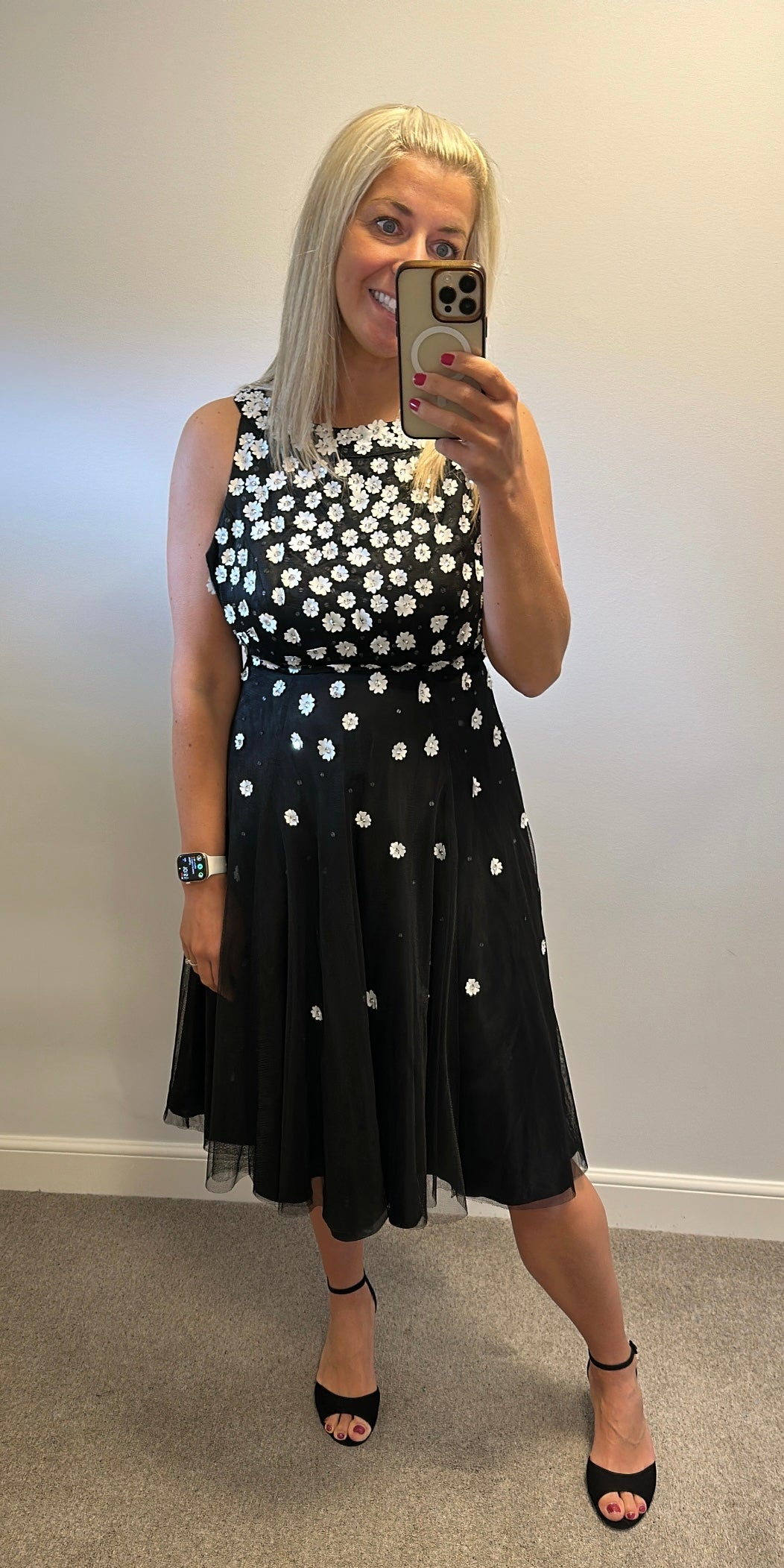 “No 1 Jenny Parkman” Black 3d floral dress size 12