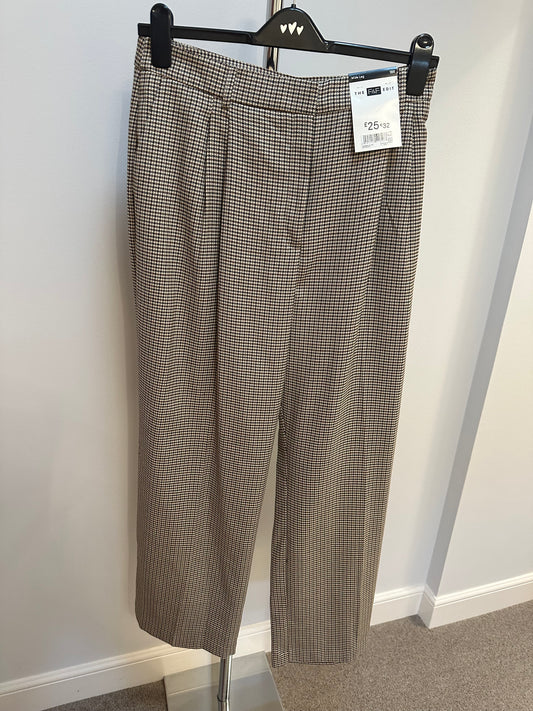 F&F brown check wide leg trousers brand new with tags size 18