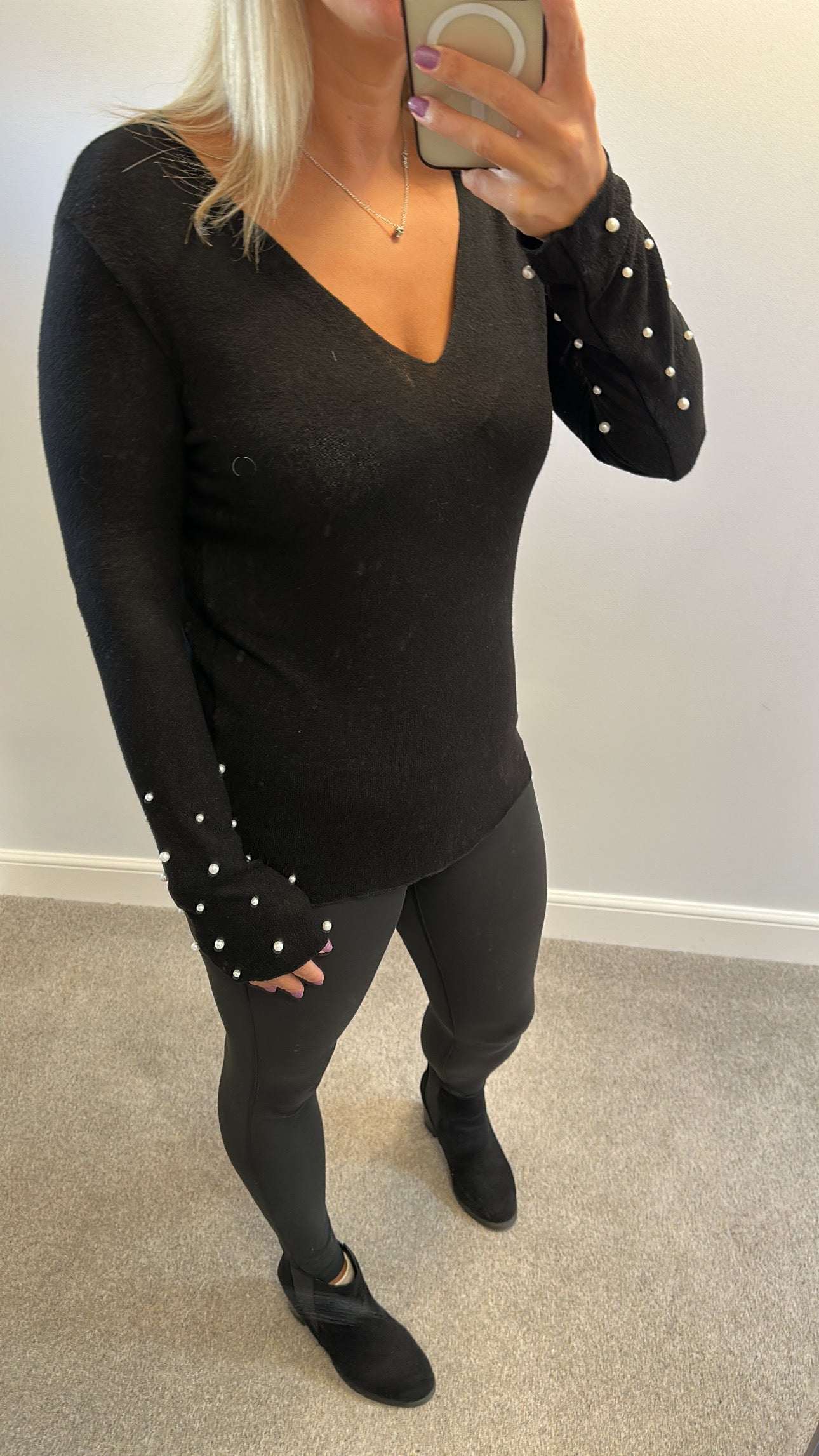 Zara black pearl knit size L fitting upto size 16