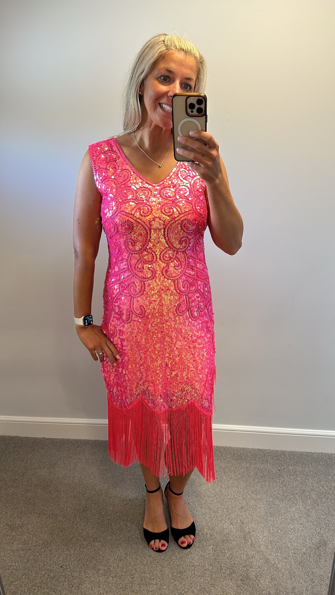 Pink sequin gatsby dress size XL fitting upto size 14