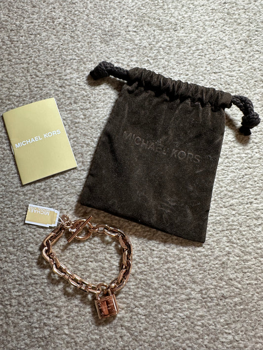 Michael Kors gold chain padlock bracelet brand new with tags