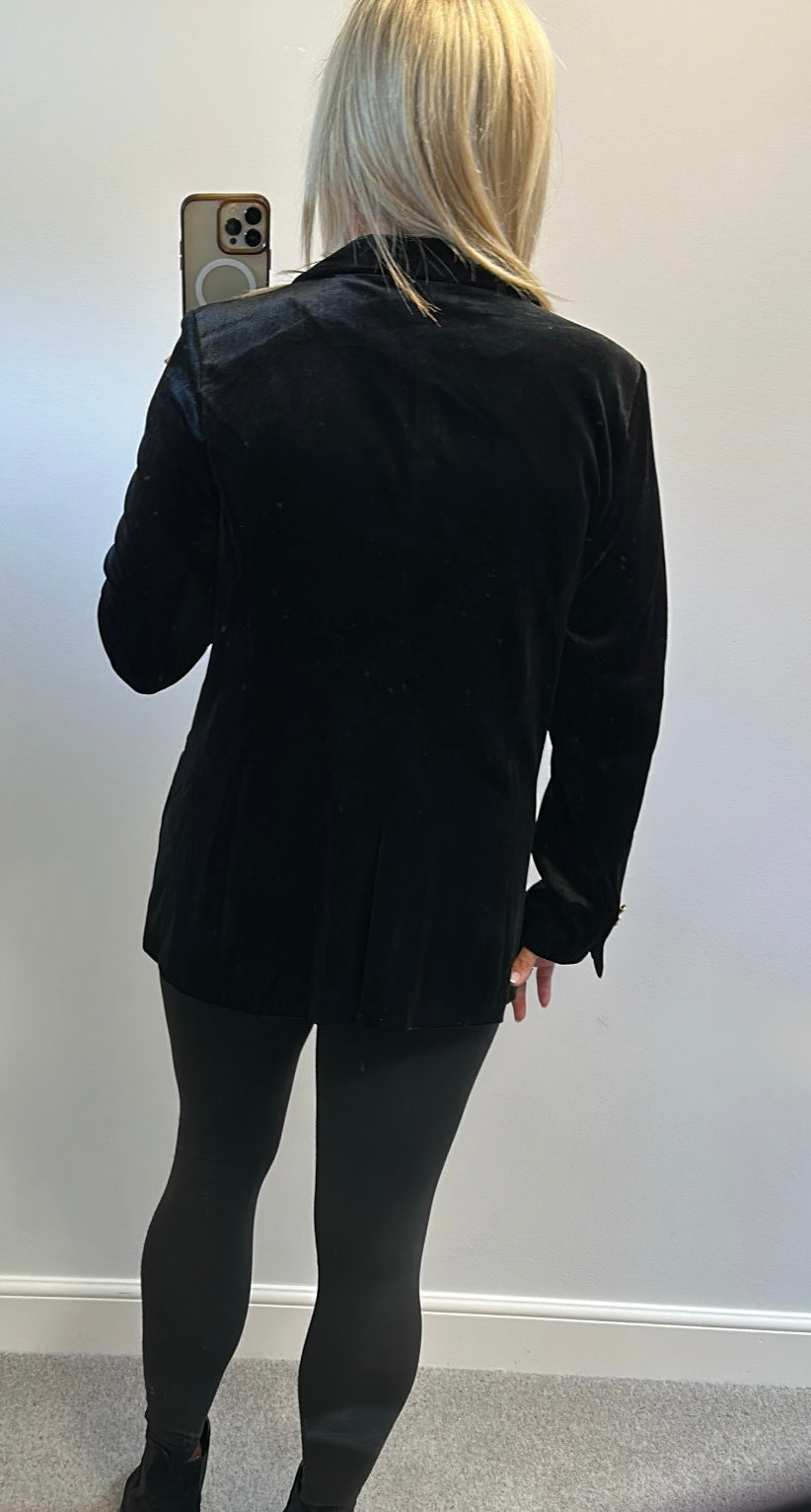 Monsoon black velvet blazer size 14