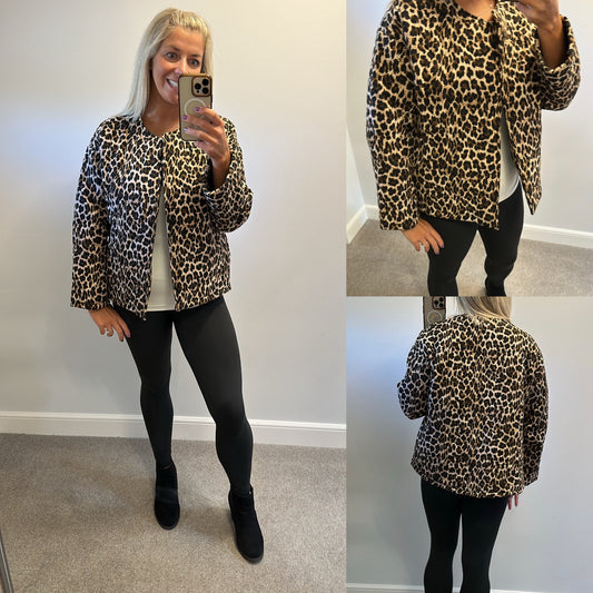 Made in Italy animal print jacket would fit upto size 18