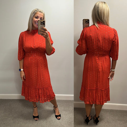 Joanna Hope orange and gold dress size 14