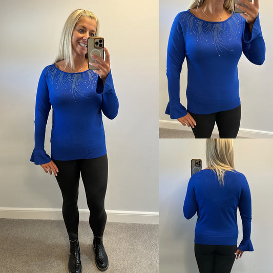 Monsoon blue embellished top size M would fit upto size 12 brand new without tags