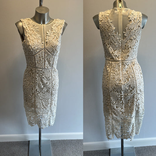 Next cream lace dress size 8