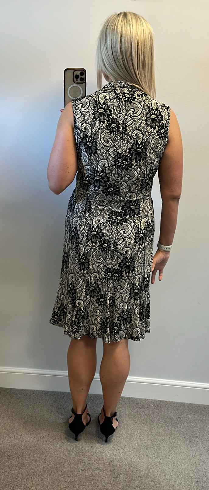Joseph Ribkoff black floral print dress size 12