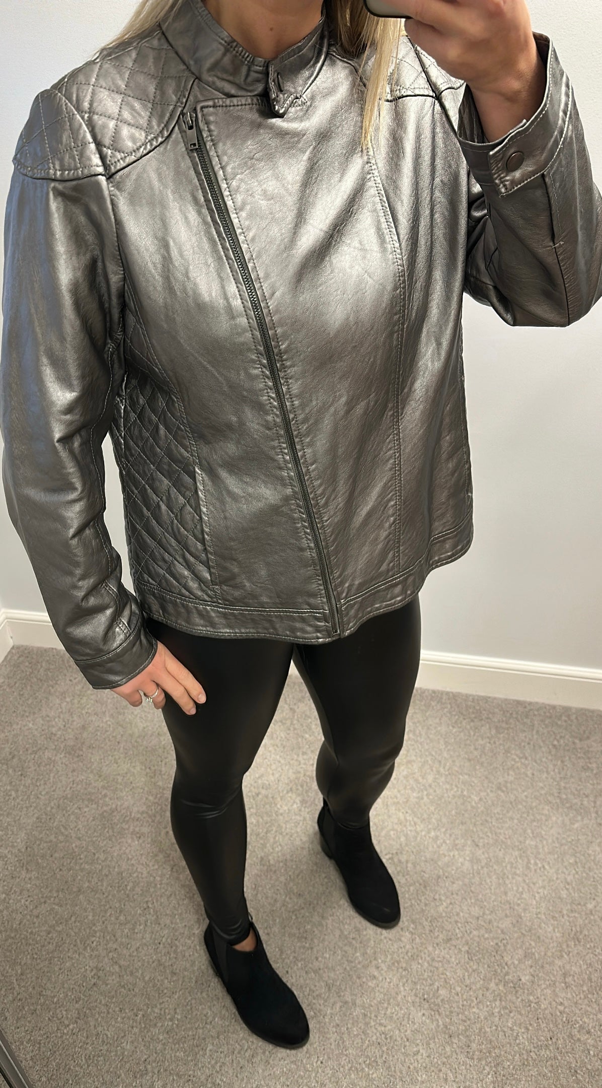 Anna Scholz for simply be silver metallic jacket size 20