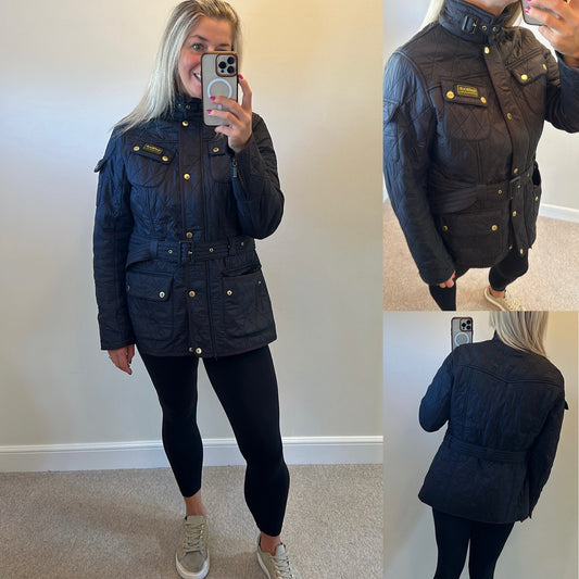 Barbour black quilted jacket size 16