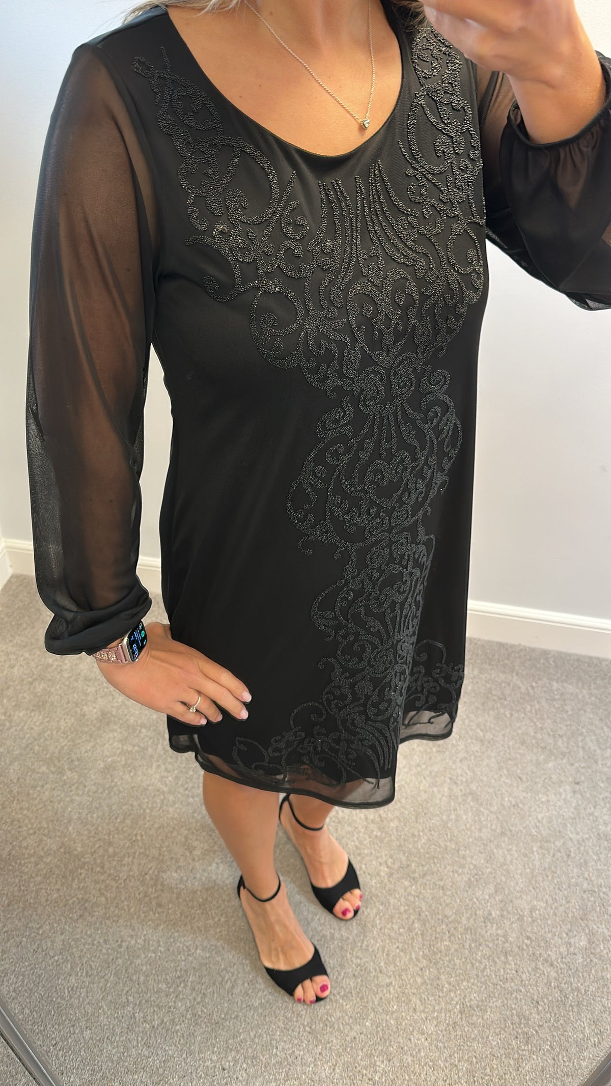 Wallis black beaded dress size 14