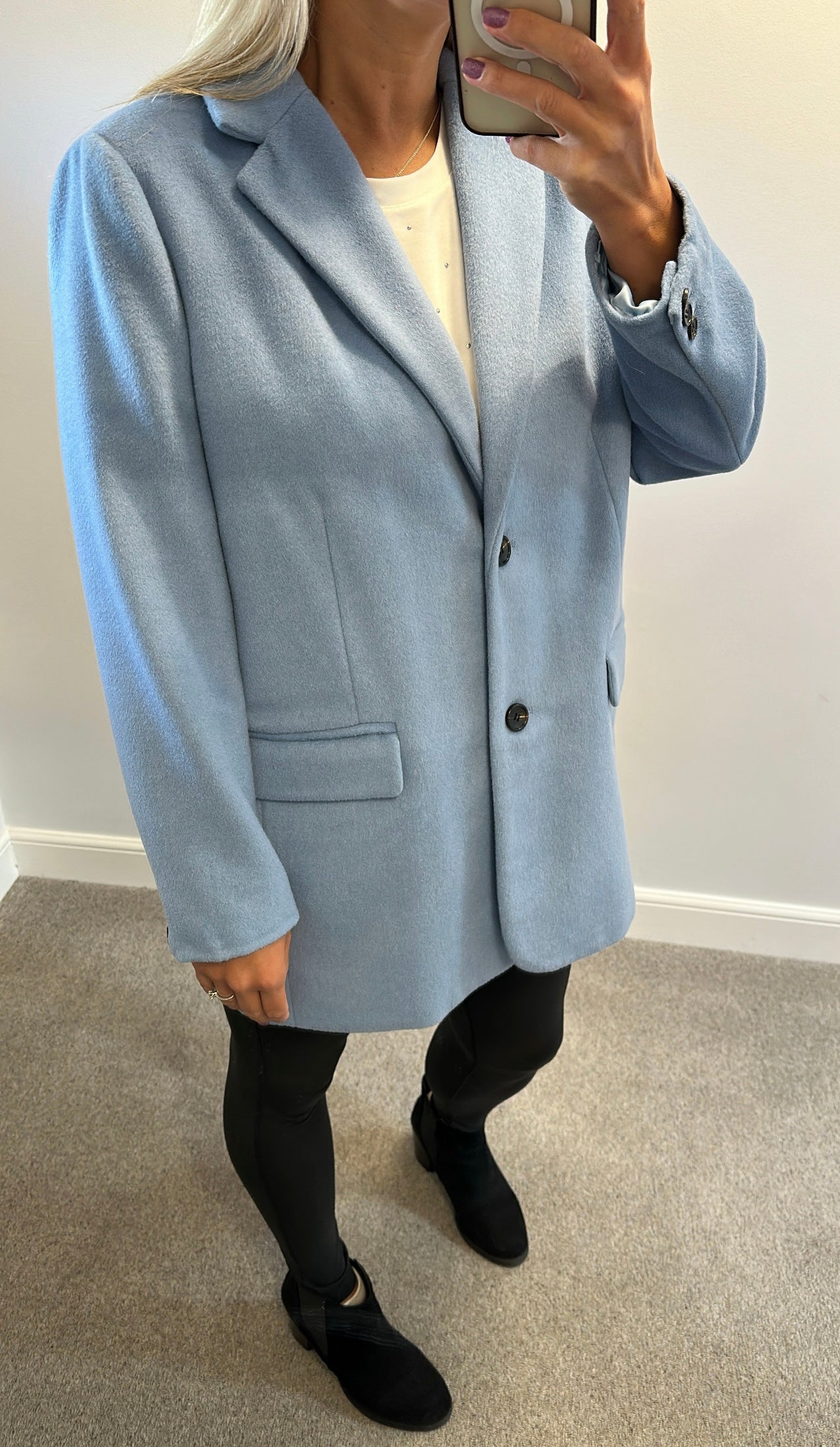 Phase eight baby blue wool jacket size 14