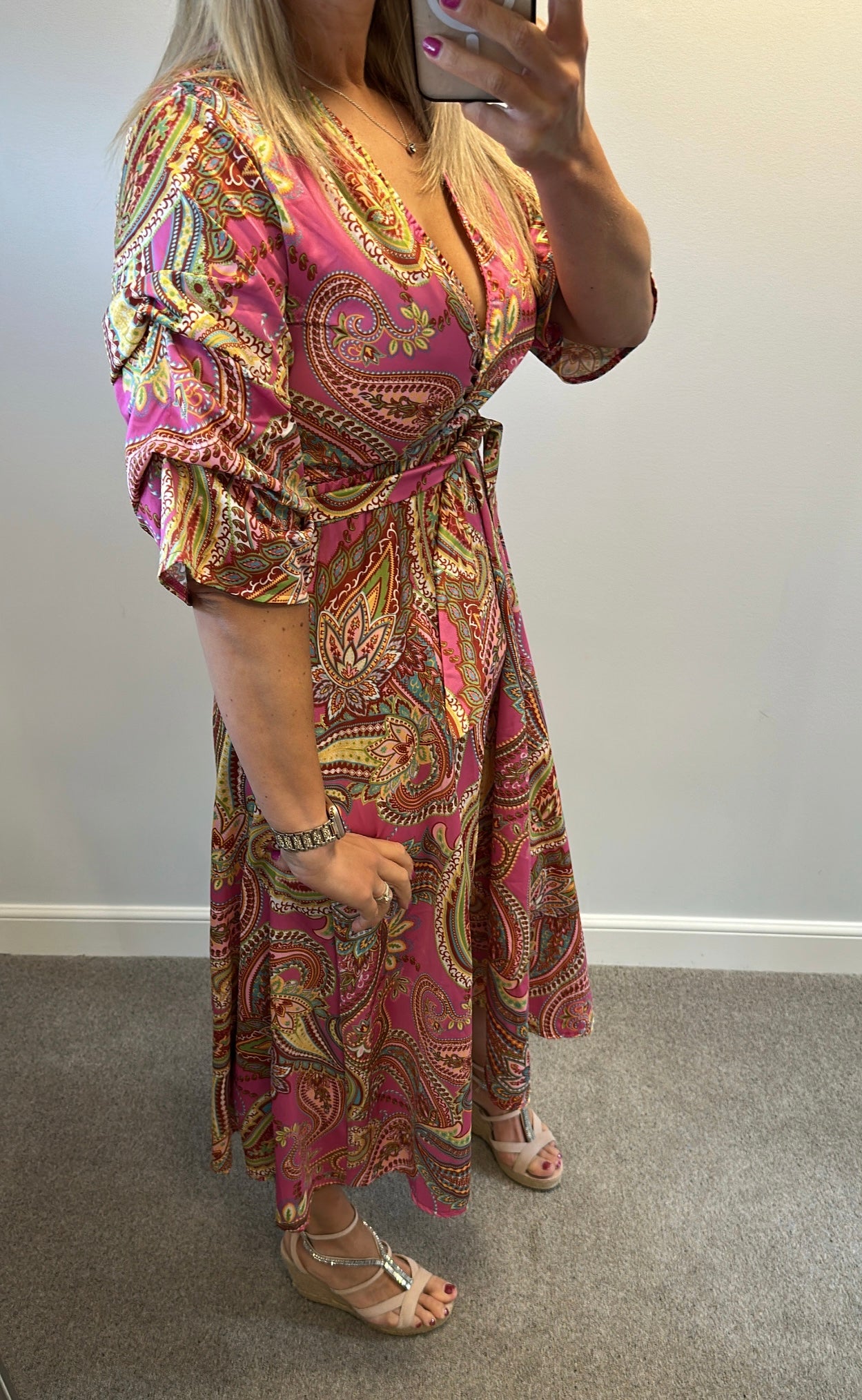 My story pink Paisley print dress one size would fit up to size 12