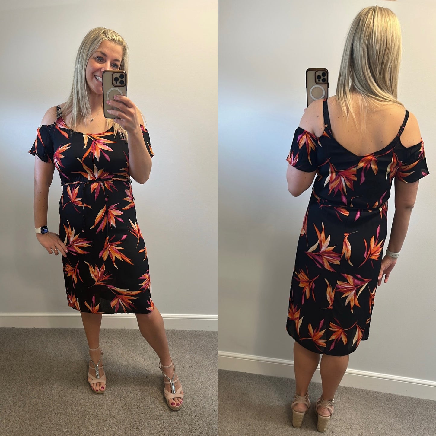 The collection black floral dress size 14 petite