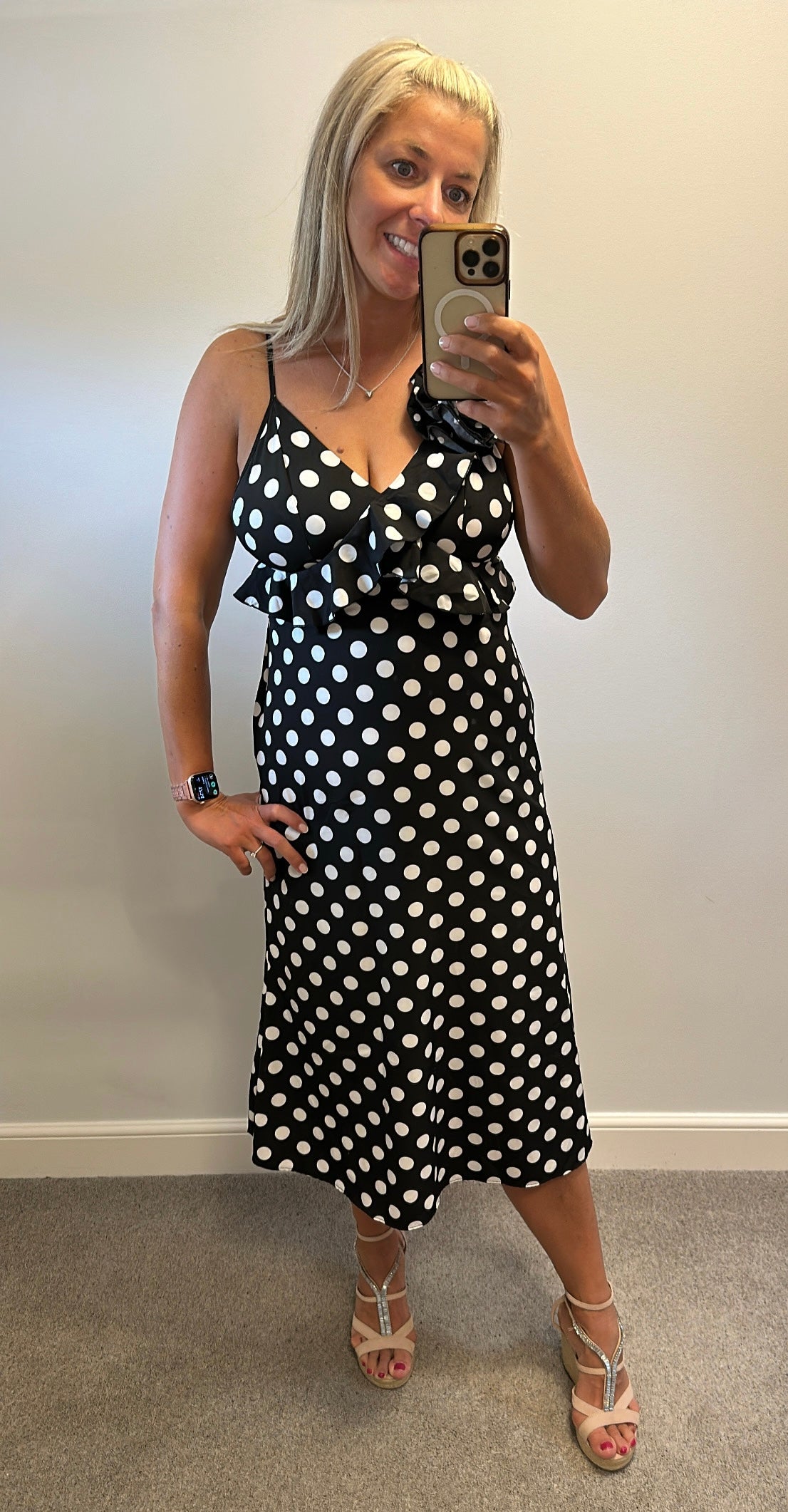 Black and white polka dot dress size 12