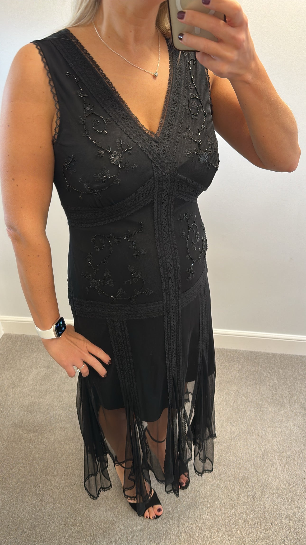 Principles black beaded dress size 12