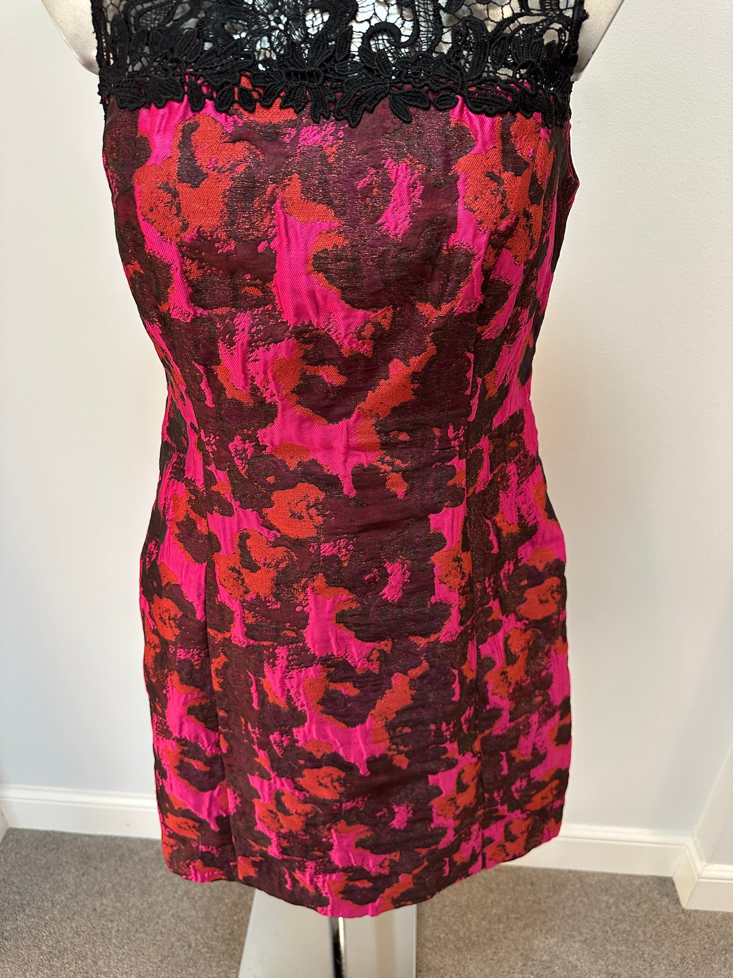 Monsoon pink and orange print dress size 12