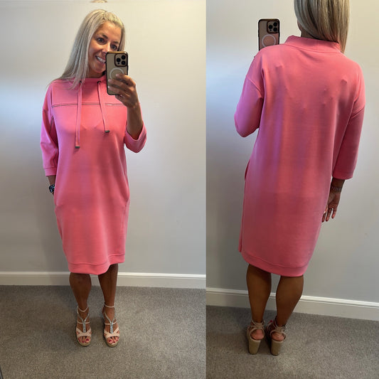 Monari pink dress with pockets and sparkling rhinestone embellishments brand new without tags size 16
