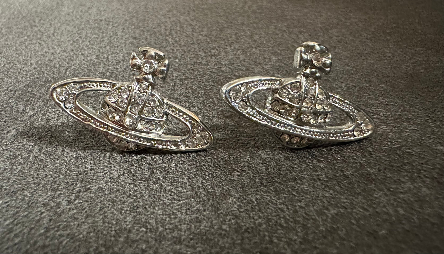 Rhinestone orb inspired earrings