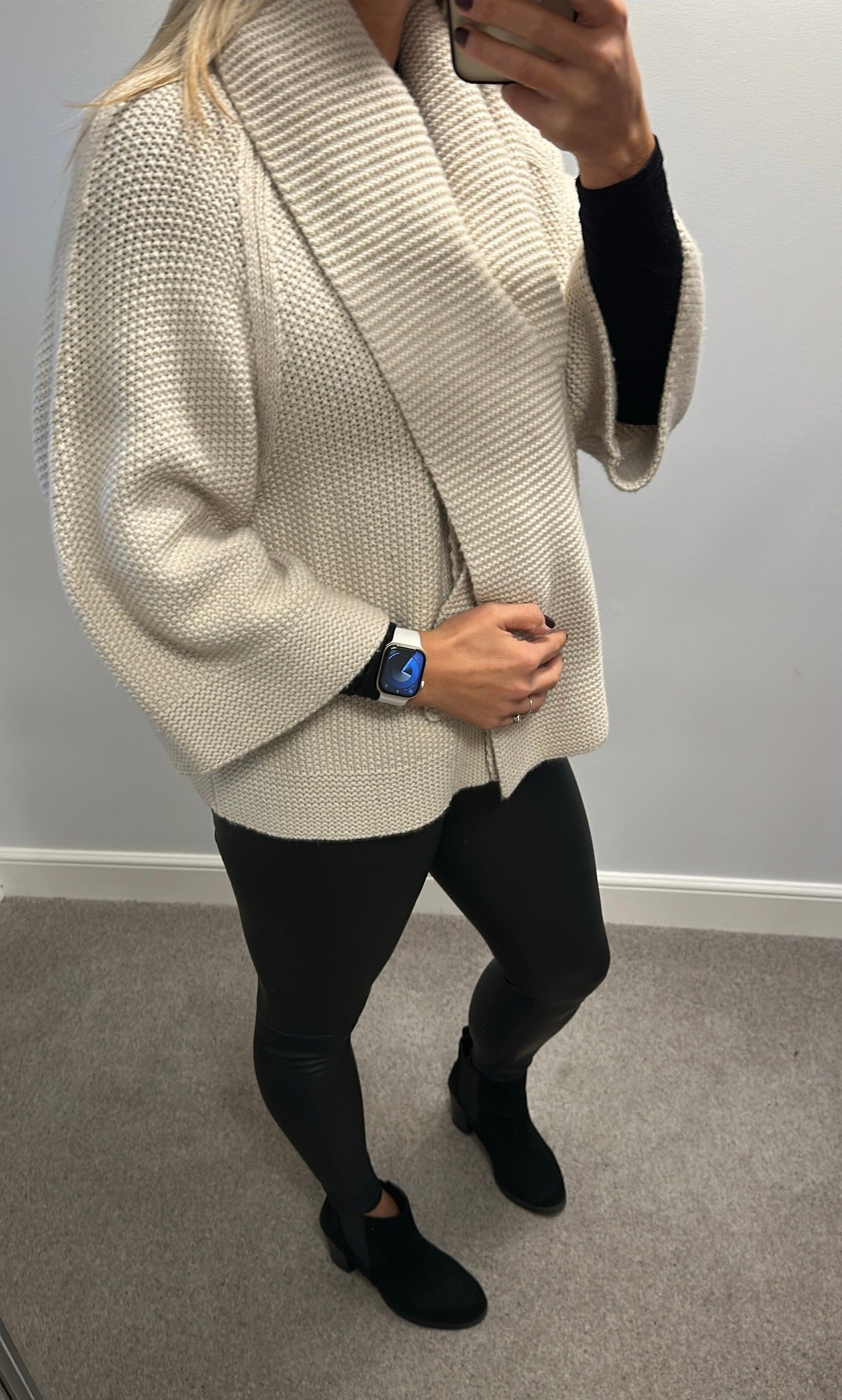 Jaegar cream knit jumper would fit upto size 16