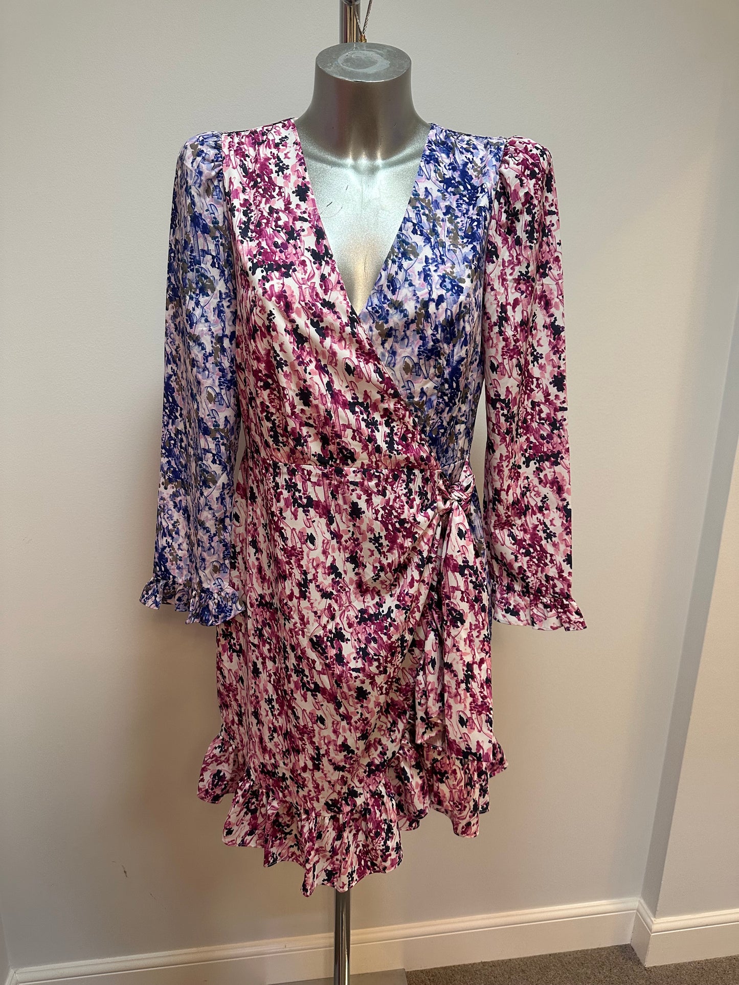 French connection purple and pink print dress size 12