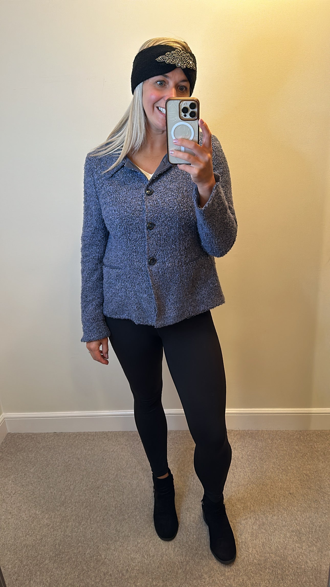 Bianca navy coatigan with pockets size 16